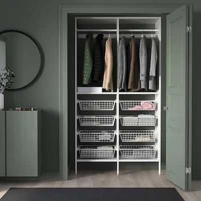 AURDAL storage combinations - IKEA Large Wardrobe Closet, Wardrobe Shelving, Ikea Canada, Ikea Closet, Wardrobe Systems, Large Wardrobes, Open Wardrobe, Armoires & Wardrobes, Shoe Shelves