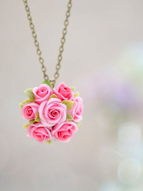 Diy Jewelry Necklace Beads, Cercei Din Lut Polimeric, Polymer Clay Kunst, Polymer Flowers, Polymer Clay Flower Jewelry, Diy Jewelry Necklace, Polymer Clay Diy, Polymer Clay Jewelry Diy, Necklace Beads