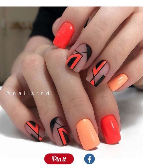 Book Nails, Nagellack Trends, Modern Nails, Geometric Nail, Nail Art Designs Videos, Nails 2020, Summer Acrylic Nails, Trendy Nail Art, Short Acrylic Nails Designs