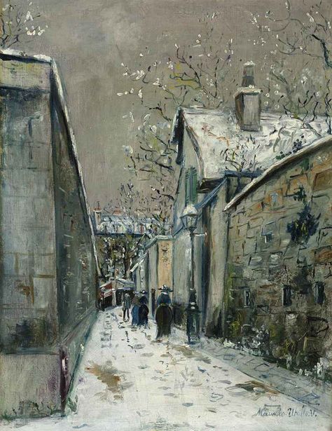 Maurice Utrillo, Paintings Landscape, Musee Carnavalet, Montmartre Paris, Saint Vincent, Post Impressionism, Oil Painting Reproductions, City Street, Painting Reproductions