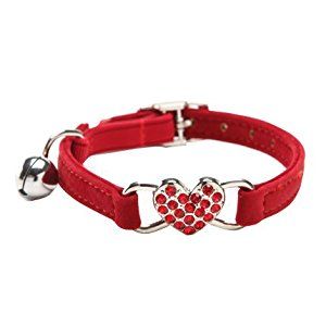 Valentines for cats! Sparkling cat collar adorned with a Bling heart to make your cats prettier, happier, and look like a princess. Dog Collar Charms, Small Dog Collar, Dog Safety, Cat Accessories, Neck Chain, Cat Jewelry, Cat Collar, Rhinestone Heart, Pet Puppy