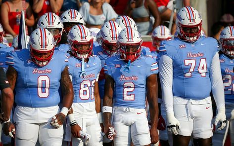 “No Fun League” to Houston Cougars: Drop the Oilers Uniforms — Texas Monthly College Football Bowl, John Harbaugh, Kick Rocks, Carl Lewis, Cease And Desist, Texas Monthly, Houston Oilers, College Football Games, Dana White