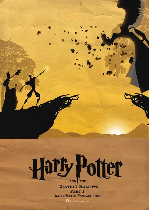 Harry Potter and the Deathly Hallows: Part 1 (2010) David Yates, dir. Harry Potter Bookshelf, Double Painting, Deathly Hallows Part 1, Harry Potter Poster, Harry Potter Illustrations, The Deathly Hallows, Theme Harry Potter, Harry Potter Images, Harry Potter Artwork