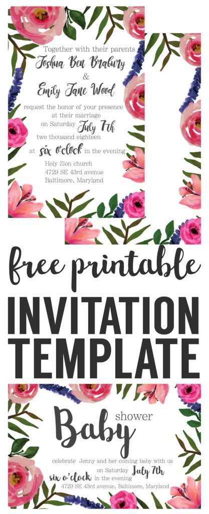 Party Invitations Templates, Bridal Shower Invitations Free, Free Printable Invitations Templates, Floral Invitations Template, Free Baby Shower, Free Printable Invitations, Printable Invitation Templates, Wedding Gift Diy, Retirement Party