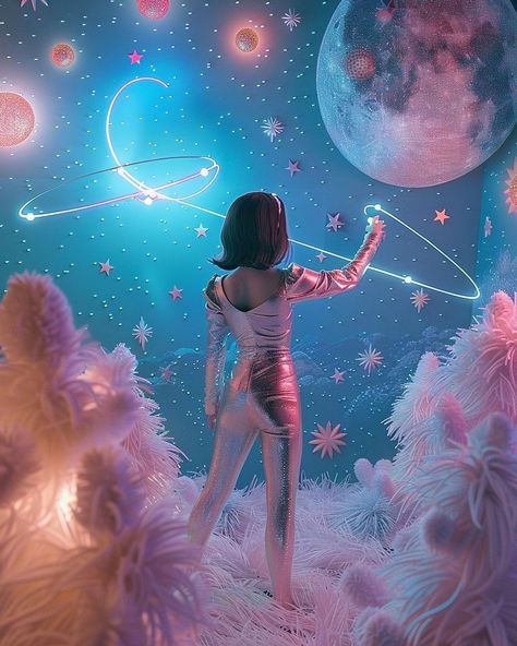 Out Of This World Photoshoot, Galaxy Themed Photoshoot, Pisces Theme Photoshoot, Space Theme Photoshoot, Space Themed Photoshoot, Cosmic Photoshoot, Space Girl Aesthetic, Galaxy Photoshoot, Cosmic Art Universe