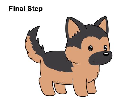 Draw a Cartoon German Shepherd Puppy Dog German Shepard Cartoon Drawing, Cute German Shepherd Drawings, German Shepherd Cute Drawing, Anime German Shepherd, Kawaii German Shepherd, Simple German Shepherd Drawing, Cartoon German Shepherd, Cute Puppy Drawing Easy, German Shepherd Drawing Easy