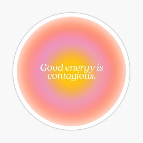 "Aura | good energy is contagious " Sticker for Sale by Lavannya | Redbubble Stickers Affirmations, Aura Stickers, Good Energy Is Contagious, 3 Aesthetic, Retro Shirt Design, Energy Consciousness, Aura Quotes, Cute Laptop Stickers, Energy Flow