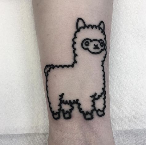 Llama Tattoo Small Cute, Alpaca Tattoo, Llama Tattoo, Partner Tattoos, Cute Animal Tattoos, Leicester Uk, Love Tattoo, Buddy Love, R Tattoo