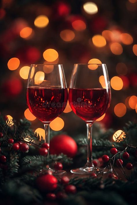 Two glasses red wine on sparkling red bokeh background with free space. Christmas and new year holiday party stock images Christmas Bokeh, Sparkling Red Wine, Celebration Dinner, Space Christmas, Christmas Wine Glasses, Champagne Party, Bokeh Background, New Year Holidays, Christmas Wine