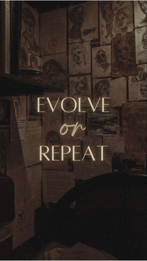 Evolve Or Repeat Wallpaper, Evolve Or Repeat, 2024 Encouragement, Cork Board, Phone Wallpapers, Dark Academia, Phone Wallpaper, Encouragement, Doodles