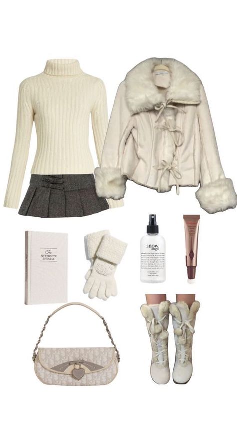 Russian Winter Outfit, 2000s Fashion Winter, Autumn Coquette, Winter Inspo Outfits, 2000 Outfits, Coquette Winter, Preppy Winter Outfits, Cute Winter Outfit, Russian Clothing