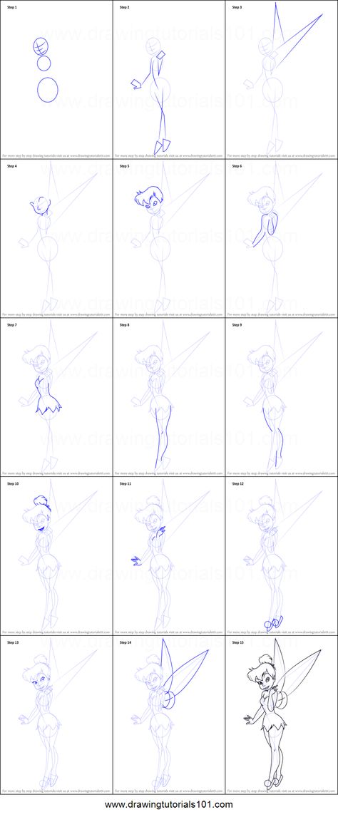 Fairy Drawings Step By Step, Tinkerbell Drawing Easy Step By Step, How To Draw Tinkerbell Step By Step, How To Draw Fairies Step By Step, How To Draw A Fairy Step By Step, Tinker Bell Drawing, Step By Step Animation, How To Draw Tinkerbell, Diy Sketches