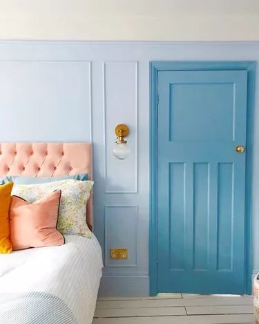 Tone On Tone Paint Ideas and Inspiration | Hunker Vibrant Living Room, Home Decorating Ideas, Blue Bedroom, Home Decorating, Home Decor Tips, 인테리어 디자인, Design Interior, Home Decor Inspiration, Bedroom Inspirations