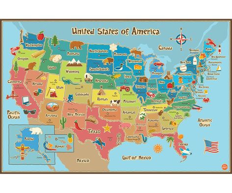 The USA Map Wall Decal, Map Of The United States, Map Wall Mural, Wall Pops, Clever Kids, Dry Erase Wall, Maps For Kids, Map Decal, America Map