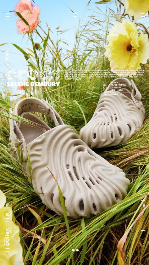 The Salehe Bembury x Crocs Pollex Clog 'Horchata' just dropped. Shop now: https://feature.com/collections/crocs Crocs X Salehe, Crocs Pollex Clog, Salehe Bembury, Food Videography, Crocodile Logo, Shoes Illustration, Summer Campaign, Shoes Photography, Fashion Forecasting