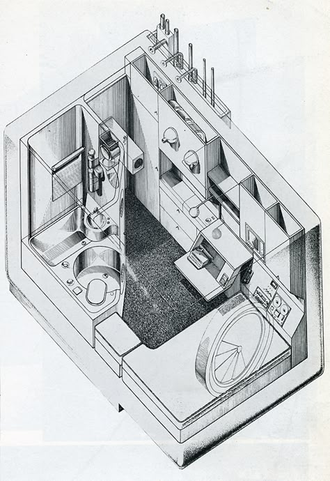 Capsule Hotel Japan, Drawing Floor Plans, Small Residence, Hotel Drawing, Kisho Kurokawa, Capsule Home, Small Apartment Plans, Small House Architecture, Stairs And Doors