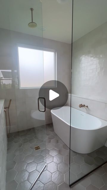 Cardinal Crest on Instagram: "Wet room anyone? Don’t worry this tub is getting snugged up to the tile, but it’s just about there! 🤌🏼👌🏻" Small Wet Room Bathroom Ideas, Shower And Tub Wet Room, Small Bathroom Wet Room, Wetroom Ideas Small, Wet Room Shower Walk In, Wetroom Ideas Small Wet Rooms, Wet Room Ideas Small, Small Wet Room Ideas, Wetroom Ideas