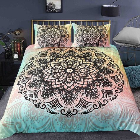 Bohemian Bedding Sets, King Size Comforter, Duvet Covers Bohemian, Mandala Bedding, King Size Comforters, Boho Mandala, Twin Bed Sets, Bohemian Colors, Quilted Duvet