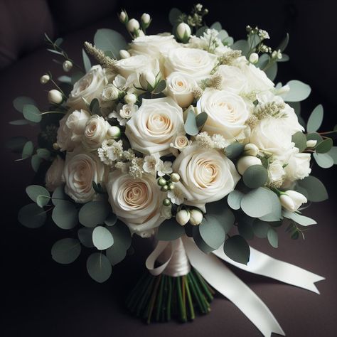 Descubre el Encanto del Ramo de Novia Clásico con Rosas Blancas: Un Toque de Elegancia para Tu Gran Día Bridal Flowers Bouquet Rustic, White Roses Bridal Bouquet, White Rose Bridal Bouquet, Bridal Bouquet Flowers, Wedding Court, Wedding Time, Bridal Flowers, Flower Bouquet Wedding, Flower Shop