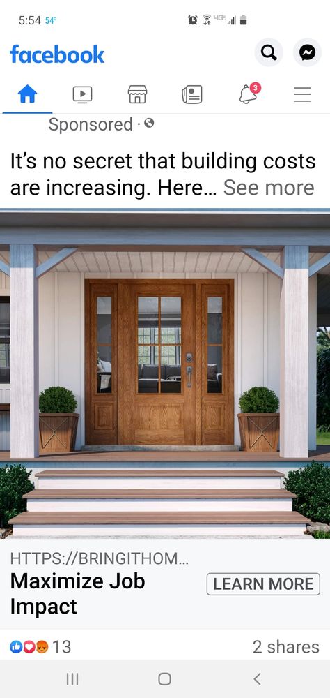 Cabin Front Door, Front Door Options, Jeld Wen Doors, Porch Remodel, Doors Exterior, Building Costs, Lake Cabins, Exterior Door, Mountain House