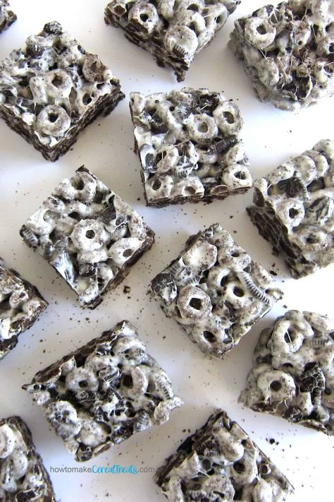 Oreo Crispy Treats, Oreo Cereal Recipes, Oreo Cereal Treats, Oreo Marshmallow Bars, Oreo Rice Crispy Treats, Oreo Cookie Bars, Rice Krispie Treats Cereal, Oreo Cereal, Cereal Treat Recipes