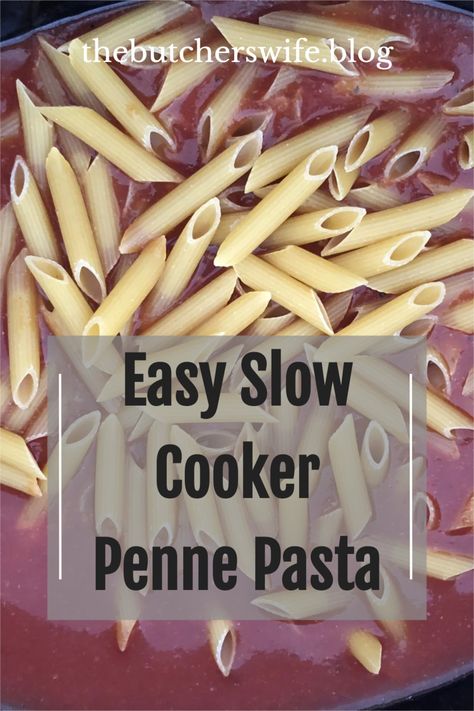 Easy Slow Cooker Pasta - cook the pasta in the sauce for an easy pasta dinner! Pasta In A Crock Pot, Uncooked Pasta In Crockpot, Crockpot Noodles Pasta, How To Cook Pasta In A Crockpot, Can You Cook Pasta In Crockpot, Cook Pasta In Crockpot, Crockpot Penne Pasta Recipes, Cooking Pasta In Crockpot, Pasta In Crockpot Uncooked