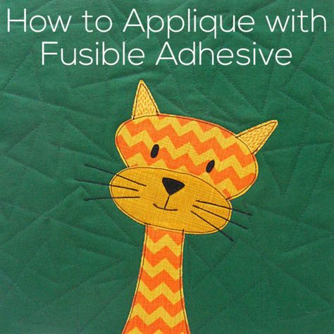 Machine Applique Tutorials, How To Applique, Appliqué Patterns, Fusible Applique, Applique Tutorial, Cat Applique, Giraffe Crochet, Softie Pattern, Raw Edge Applique