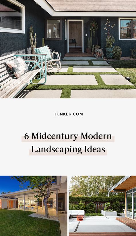 Midcentury Modern Landscape Design, Midcentury Modern Landscaping, Midcentury Landscaping, Modern Landscaping Ideas, Mid Century Landscaping, Outdoor Meditation, Simple Landscaping, Gardening Tricks, Game Room Basement