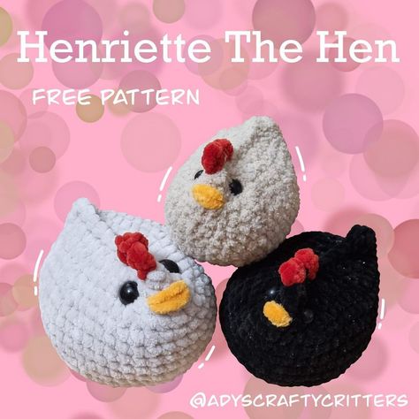 New free pattern Henriette The Hen 🐔❤️ Pattern testers: @hookedbylees @kc.art.rave @dinothecrocheter @mandy_pandys_crochet… | Instagram Printable Crochet Patterns, Graphic Crochet, Crochet Instagram, Instagram Pattern, Chicken Pattern, Easy Crochet Animals, Crochet Chicken, Crochet Animals Free Patterns, Beginner Crochet Projects