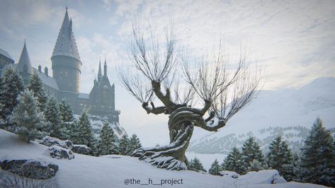 Whomping Willow, Harry Potter Voldemort, Hogwarts Christmas, Harry Potter Background, Harry Potter Illustrations, Xmas Wallpaper, Hogwarts Castle, Hogwarts Aesthetic, Dark Autumn