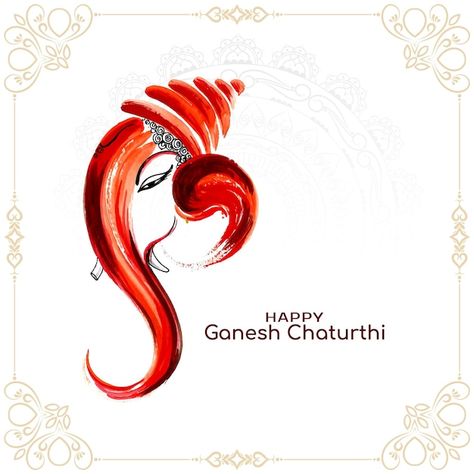 Ganesh Chaturthi Poster, Watercolor Design Backgrounds, Ganpati Invitation Card, Ganesh Chaturthi Festival, Black Background Design, Watercolour Texture Background, Happy Birthday Posters, Happy Ganesh, Happy Ganesh Chaturthi