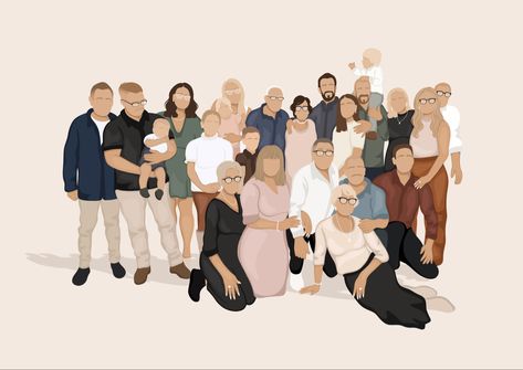 Family Drawing Illustration, Illustrated Family Portrait, Illustration Family, Abstract People, Custom Portrait Illustration, Family Drawing, Caricature Artist, Bojack Horseman, Unique Drawings