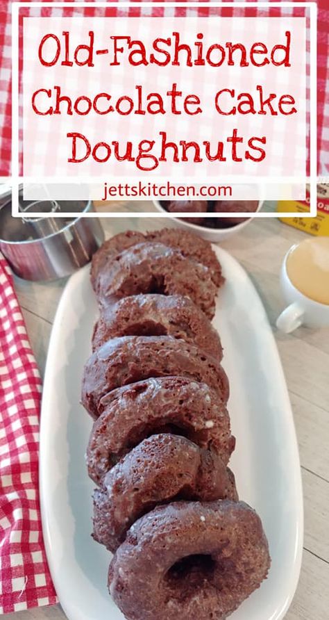 Doughnut Baked, Cake Doughnuts Recipe, Old Fashioned Chocolate Cake, Fancy Deserts, Homesteading Recipes, Star Ideas, Cake Doughnuts, Old Fashioned Donut, Doughnuts Recipe