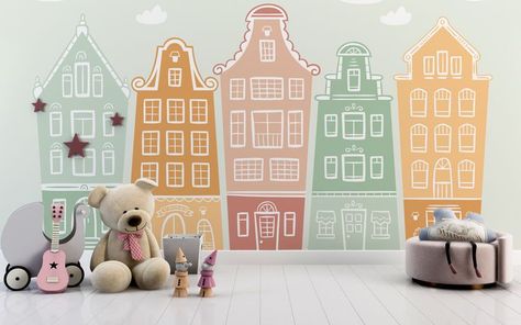 Kids Bedroom Wallpaper, Kids Room Wall Murals, House Kids Room, Kindergarten Wallpaper, Baby Room Wall Decor, Wallpaper Nursery, Kids Room Murals, Baby Room Wall, Kids Room Wallpaper