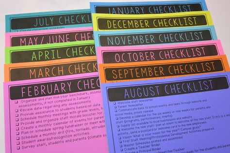 Principal's Monthly To-Do Checklists - Principal Principles High School Assistant Principal Office Decor, Elementary School Administration, Preschool Director Office Organization, Becoming A Principal, Meet The Principal Template, Principal Meet And Greet Ideas, Elementary Assistant Principal Office, Elementary Principal Office Decor, School Office Manager