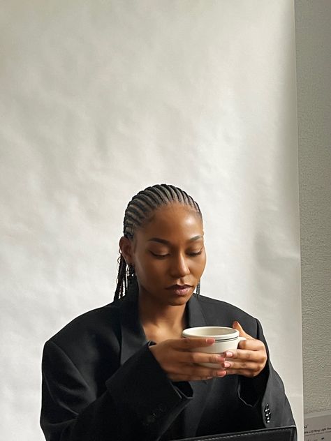 black woman small cornrows photo shoot  black blazer 90s Cornrow Hairstyles, Small Cornrows, Hair Jazz, Healthy Black Hair, Cornrows Natural Hair, Garbage Dump, Natural Hair Stylists, Box Braids Hairstyles For Black Women, Cute Box Braids Hairstyles