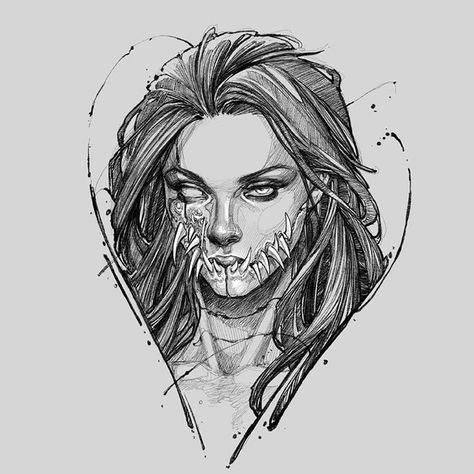 Art Drawings Dark, Creepy Sketches, Girl Face Tattoo, Creepy Drawings, Creepy Tattoos, Dark Art Tattoo, Tattoo Art Drawings, Dark Art Drawings, Dark Tattoo