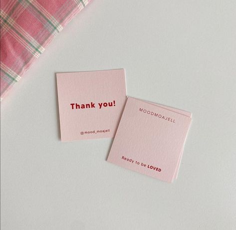 Thank U Cards, Menu Design Inspiration, Desain Tote Bag, Handmade Jewelry Business, Small Business Cards, Name Card Design, Packaging Ideas Business, Small Business Packaging Ideas, Thank You Card Design