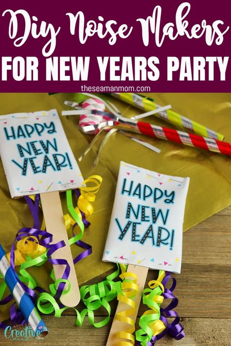 Diy Noise Makers, New Year Look, Student Ministry, Noise Maker, Kid Friendly Activities, Ring In The New Year, Curling Ribbon, Noise Makers, Party Bag Fillers