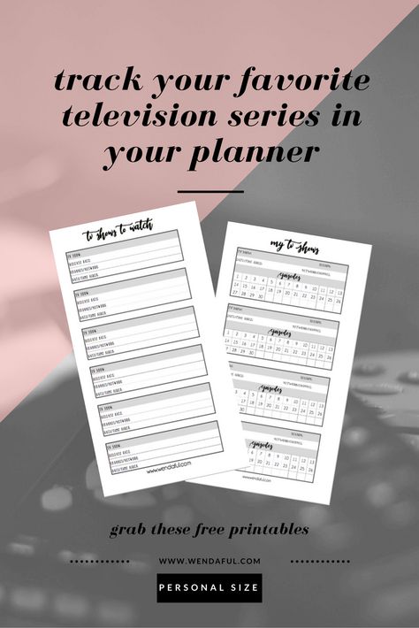 Personalize Your Planner: TV Shows Trackers Inserts http://www.wendaful.com/2016/10/personalize-planner-tv-shows-trackers-inserts/ Tracker Printable Free, Tv Show Tracker, Show Tracker, Filofax Printables, Series Tracker, Personal Planner Inserts, How To Bullet Journal, Printable Forms, Free Planner Templates