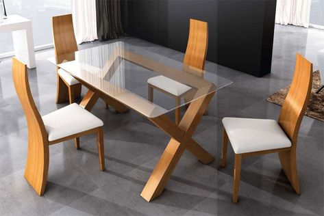 Glass Dining Table Set, Dining Area Design, Dining Table Design Modern, Simple Dining Table, Glass Dining Room Table, Chair Design Wooden, Dining Room Table Decor, Furniture Design Wooden, Modern Dining Room Tables