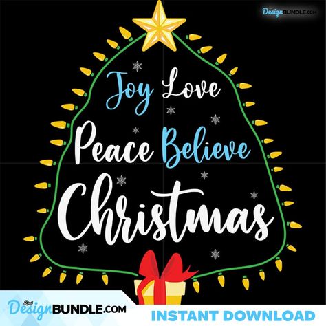 Believe Christmas, Love Peace, Svg Christmas, Graphic Designers, Christmas Svg, Peace And Love, Art Images, Cricut, Instant Download