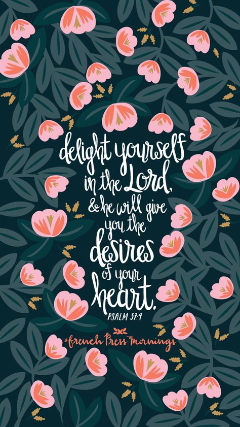 "Take delight in the LORD, and he will give you your heart's desires." - Psalms 37:4 NLT Woord Van God, Psalm 37, Quotes Bible, Ayat Alkitab, Favorite Bible Verses, Spiritual Inspiration, Scripture Quotes, Verse Quotes, Bible Verses Quotes