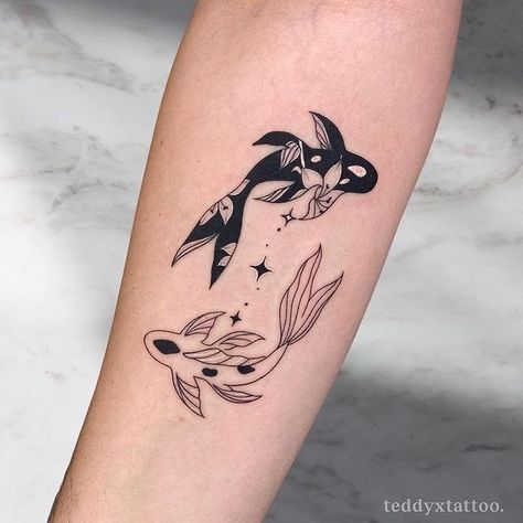 Yin Yang Koi Fish, Tattoo Universe, Pisces Tattoo Designs, Yin Yang Koi, Pisces Tattoo, Pisces Tattoos, Nice Meeting You, Koi Tattoo, Koi Fish Tattoo