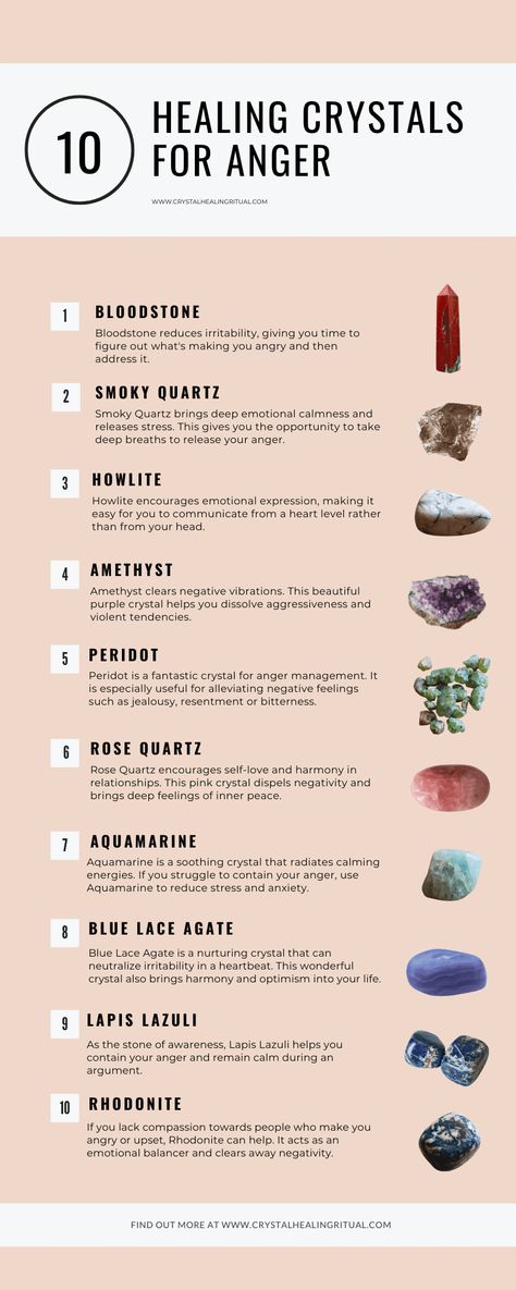 Crystals For Anger, Color Meaning Chart, How To Release Anger, Best Crystals, Magic Stones, Healing Vibrations, Crystals Healing Properties, Crystal Healing Stones, Power Crystals