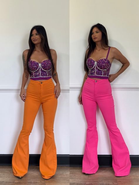 Shop Britt Rhinestone Corset Top- Purple and other curated products on LTK, the easiest way to shop everything from your favorite creators. Rhinestone Corset, Pink Corset Top, Pink Corset, Purple Rhinestone, Crop Top Outfits, Colourful Outfits, Corset Top, Neon Pink, Bell Bottoms