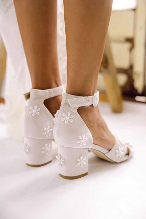 Use code FSWEDCHICK to get 10% off your order! #ad #weddingshoes #comfortableweddingshoes, #weddingshoeshopping #beachweddingshoes #outdoorweddingshoes #velvetweddingshoes #laceupweddingshoes #WeddingCouponCode Bridal Shower Shoes, Comfy Wedding Shoes, Best Bridal Shoes, Wedding Shoes Low Heel, Flower Heels, Pearl Flowers, Ivory Colour, Pearl Shoes, Shower Shoes