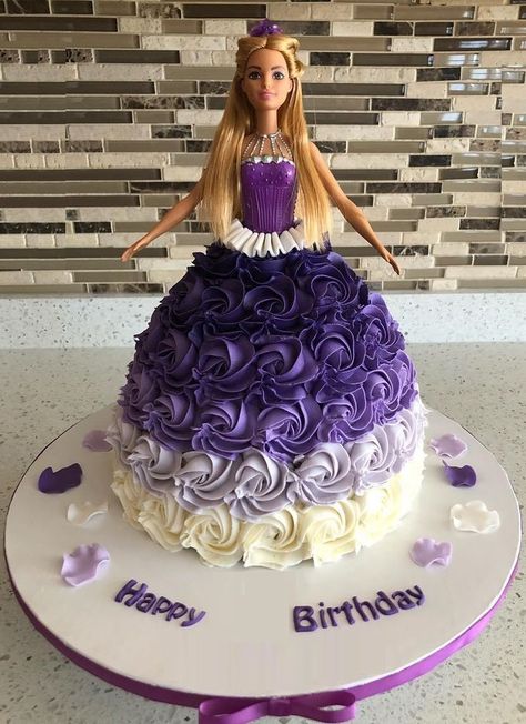 Barbie Dress Cake, Barbie Doll Birthday Cake, Barbie Doll Cake, Buttercream Cookies, Doll Birthday Cake, Thematic Cake, Barbie Birthday Cake, Barbie Doll Cakes, Princess Birthday Cake