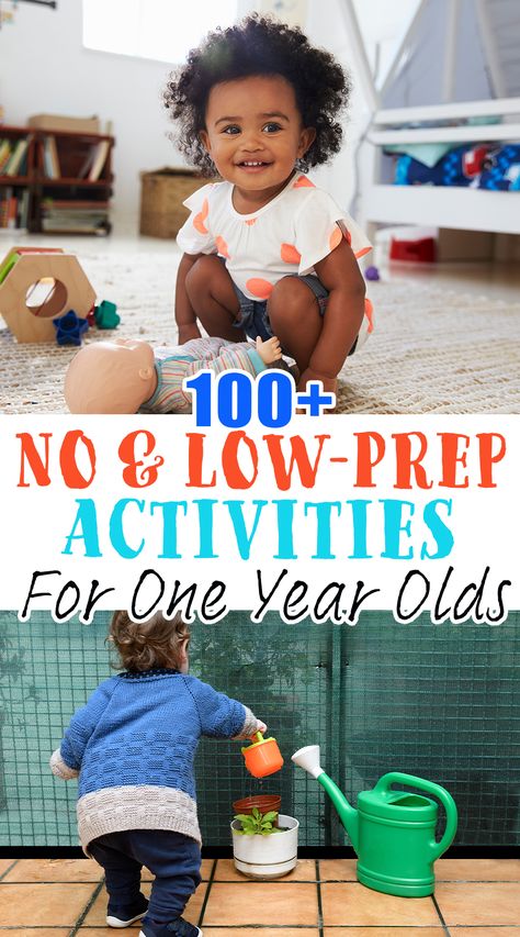 100+ No-Prep Indoor Activities for 1 Year Olds - Happy Toddler Playtime Baby Play Dough, Activities For One Year Olds, Toddler Parenting, Montessori Method, Toddler Homeschool, Baby Activities, Easy Activities, Busy Toddler, Activity Ideas