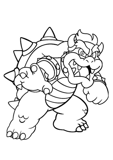 Dibujo para colorear a Bowser de Super Mario Bros Super Mario Bros Coloring Pages, Bowser Coloring Pages, Mario Bros Coloring Pages, Mario Bros Coloring, Sunflower Coloring Pages, Super Mario Coloring Pages, People Coloring Pages, Boy Coloring, Mario Coloring Pages